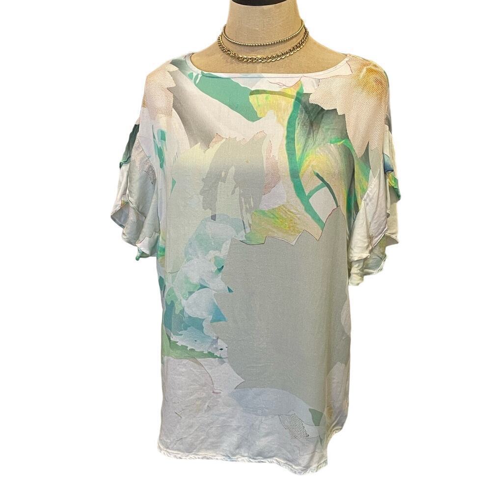 FINLEY Floral Made in USA Shirt Top size XS